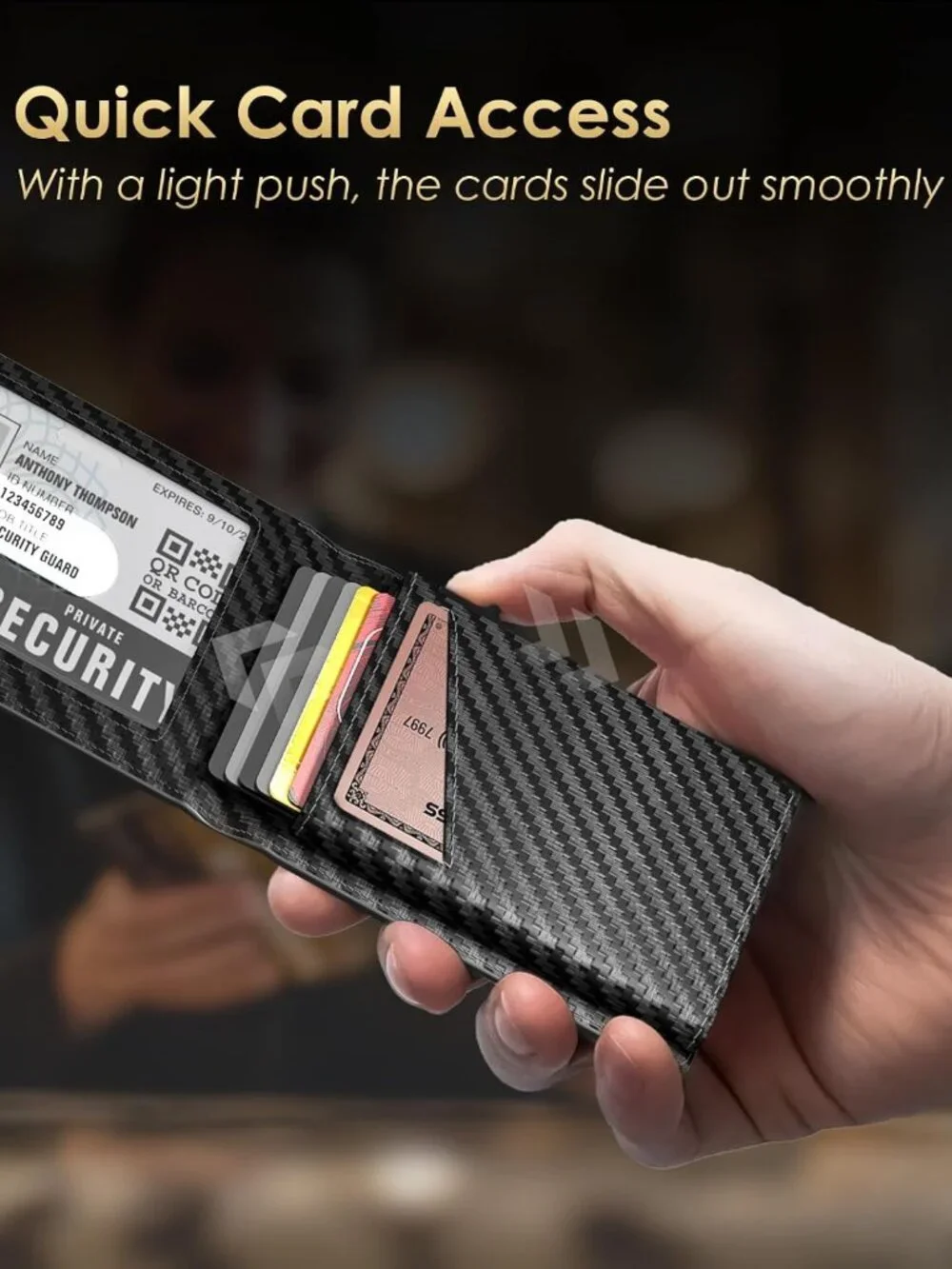 Slim Minimalist RFID Blocking Wallet for Men - Bifold Credit Card Holder with ID